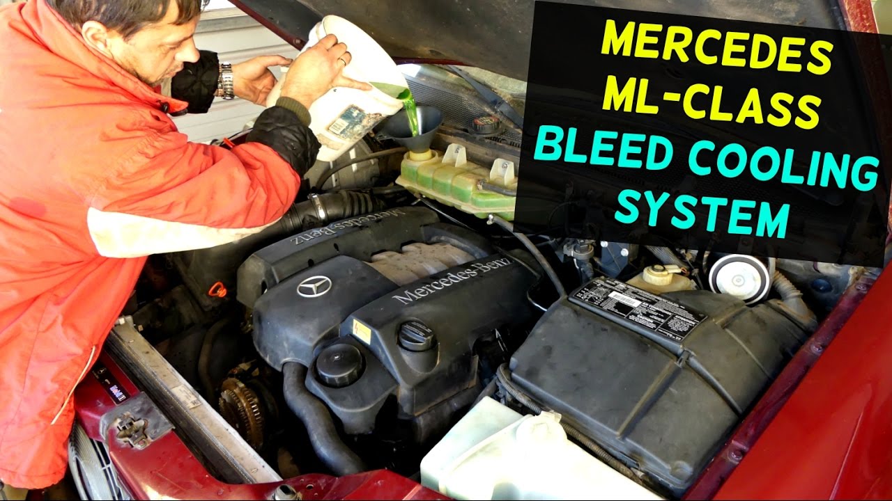 MERCEDES W163 HOW TO BLEED COOLING SYSTEM ML320 ML430 ML500 ML350 ML230 ML270