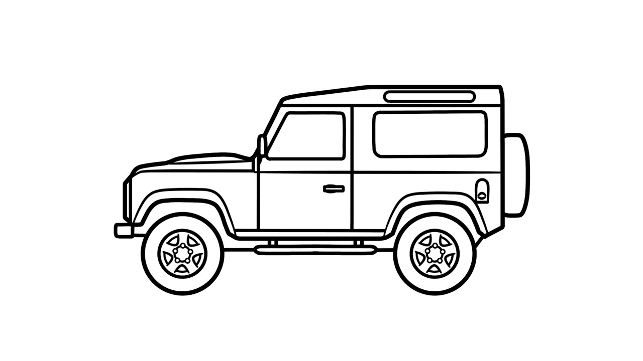 How to draw a LAND ROVER DEFENDER easy / Drawing land rover defender 90 off road car