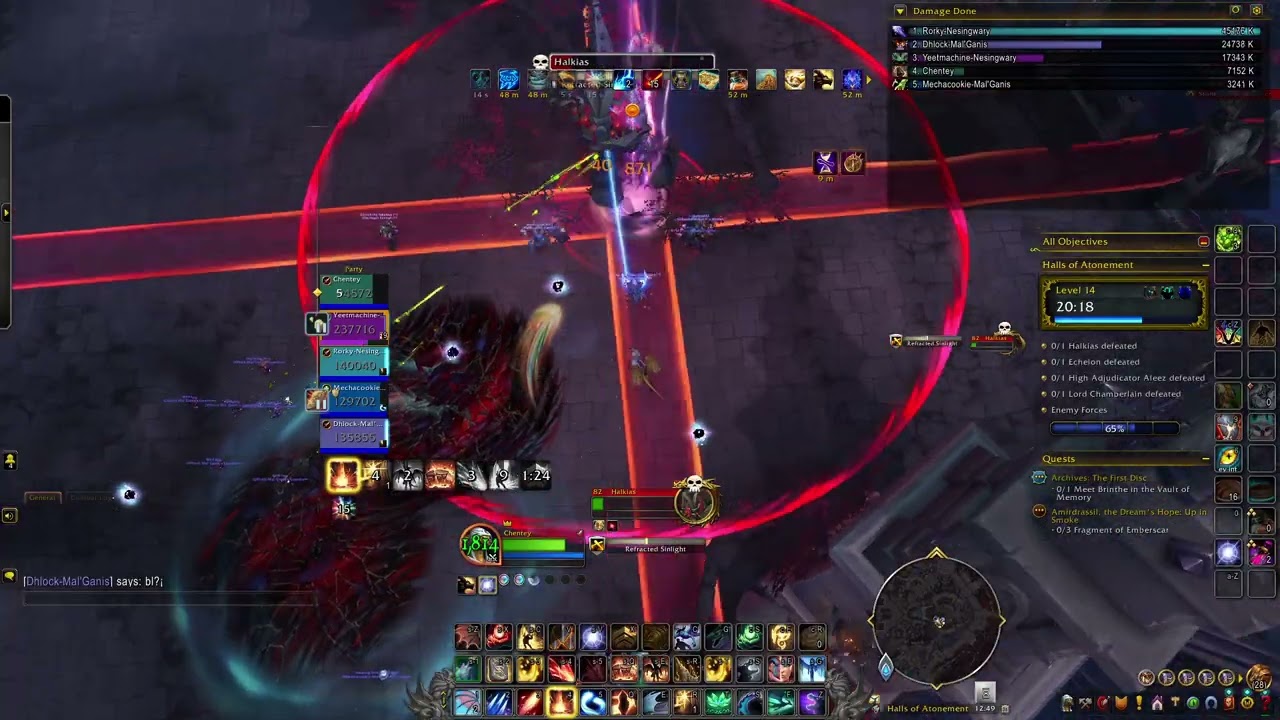 WoW Midnight pre-patch scalecommander augmentation evoker pve Halls of Atonement Mythic +14