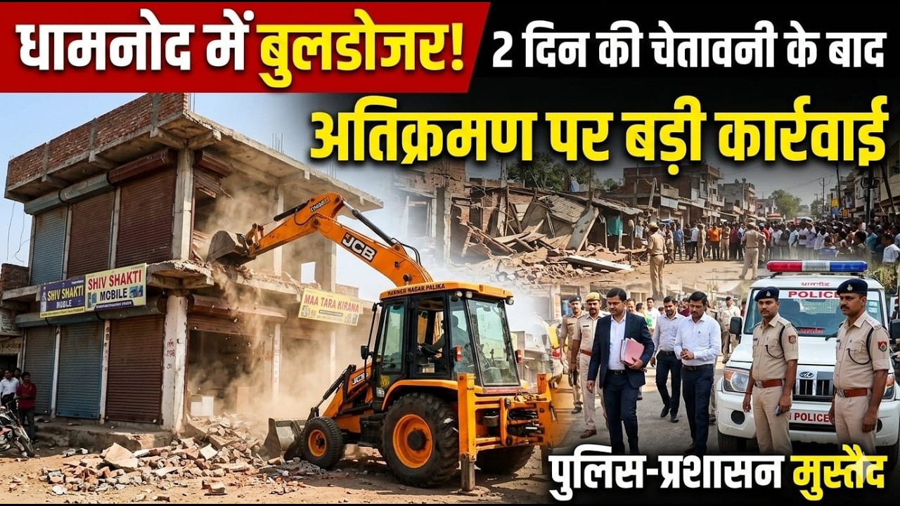 Police- staff arrived to remove encroachment- चेतावनी के बाद,अतिक्रमण हटाने पहुँचे पुलिस-राजस्व अमला