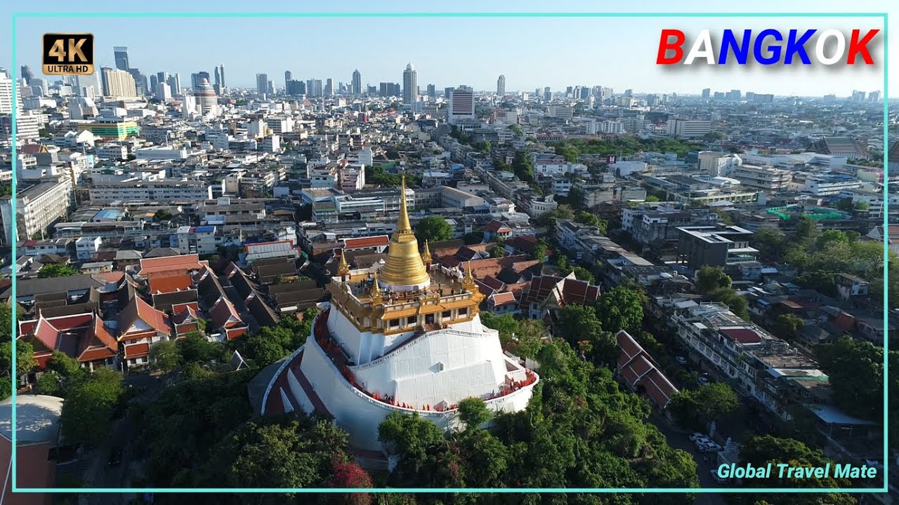 Bangkok Golden Mount Drones From the Sky 🇹🇭 Thailand