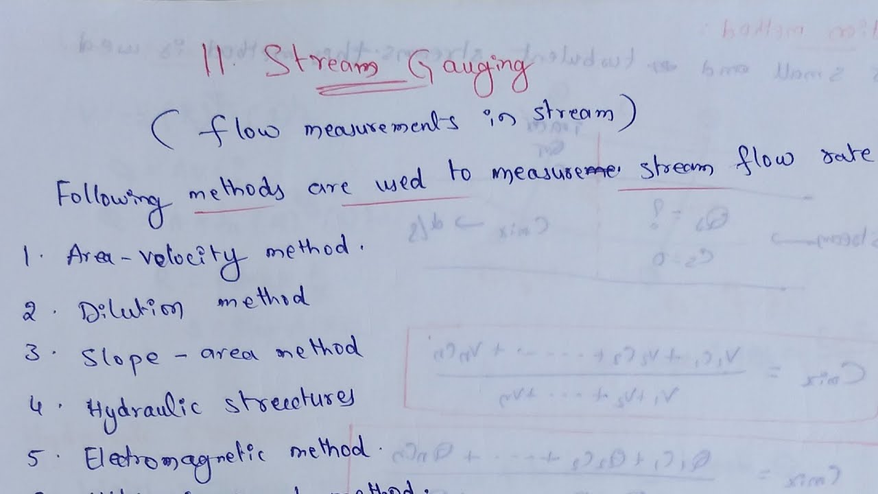 Stream gauging in hydrology | Stream gauging methods