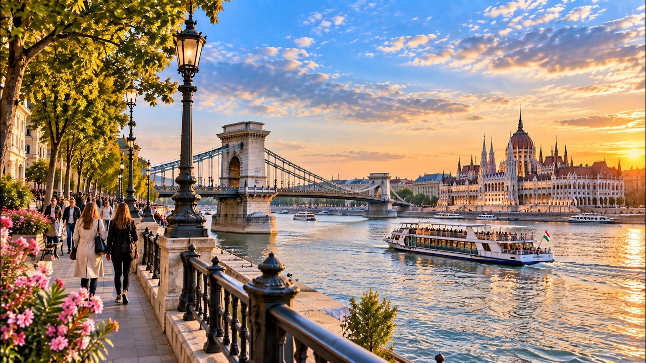 Прогулка по набережной Дуная в Будапеште 🇭🇺 От парламента до моста | Зимняя прогулка 4K