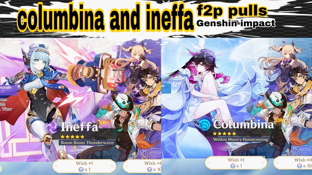 How I won my both 50/50 columbina and ineffa pulls #genshinimpact #f2p 