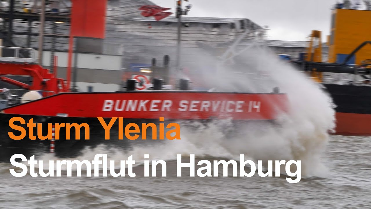 STURMFLUT IN HAMBURG Sturmtief Ylenia bewegt Wassermassen