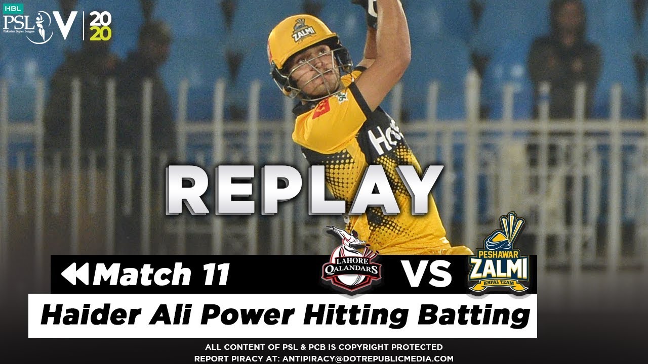 Haider Ali Power Hitting Batting | Lahore Qalandars Vs Peshawar Zalmi | Match 11 | HBL PSL 2020
