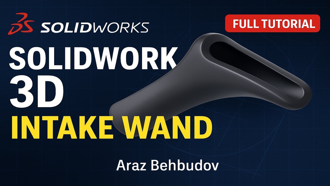 #SolidWorks Tutorial: #VacuumCleaner #IntakeWand #3DModeling | Full CAD Design Guide