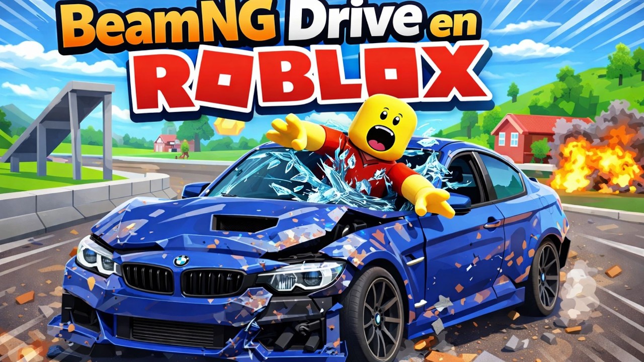 Jugando BeamNG Drive en Roblox | Choques y caos