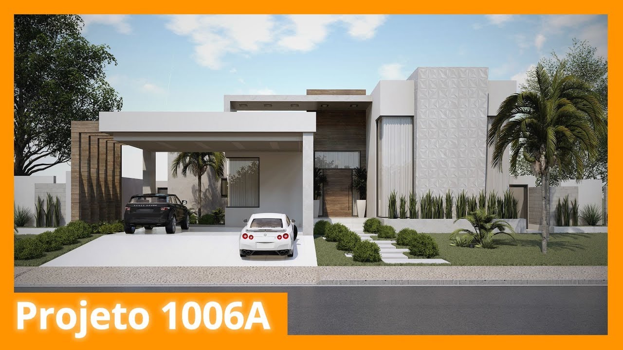 Projeto de casa t&eacute;rrea para terreno grande - 1006A