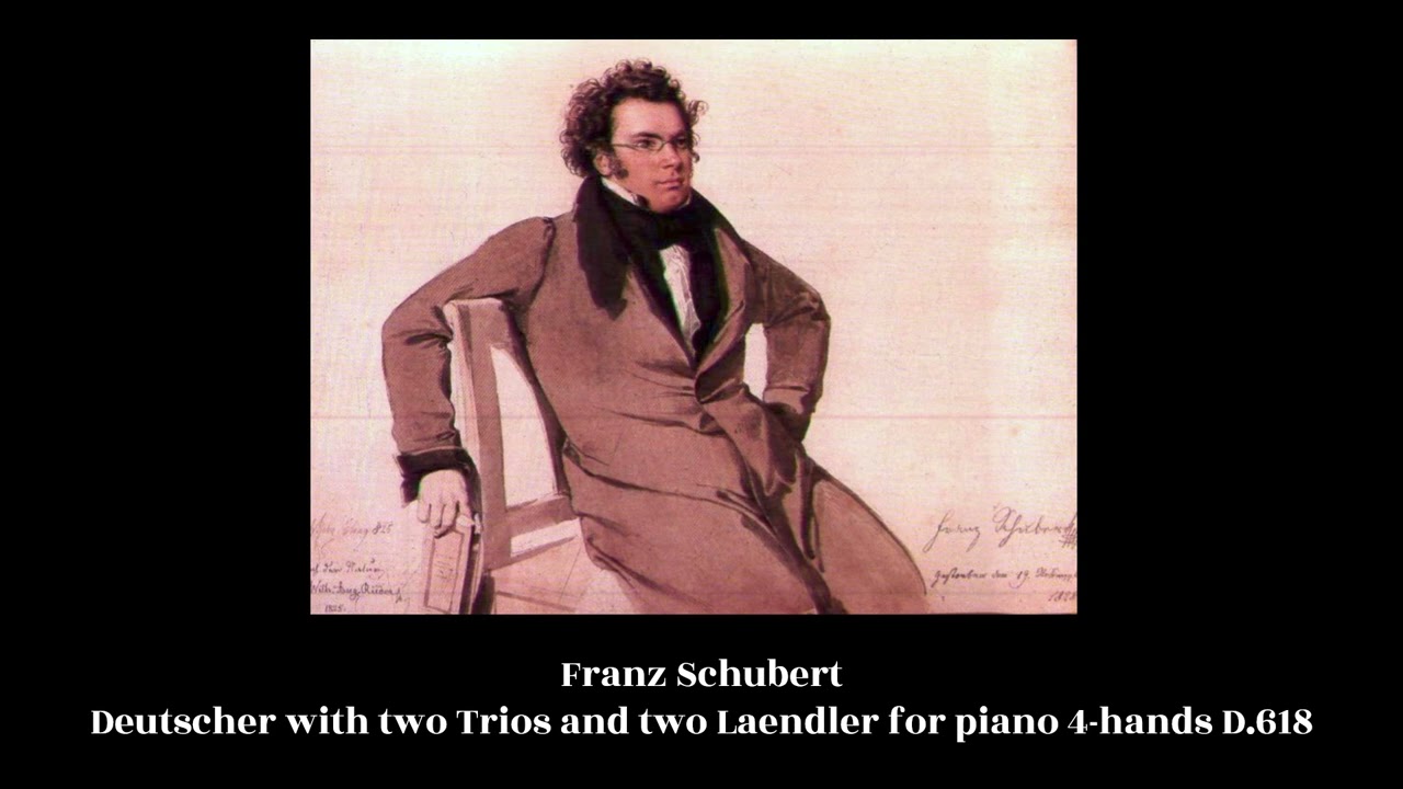 Franz Schubert - Deutscher with two Trios and two Laendler for piano 4-hands D.618