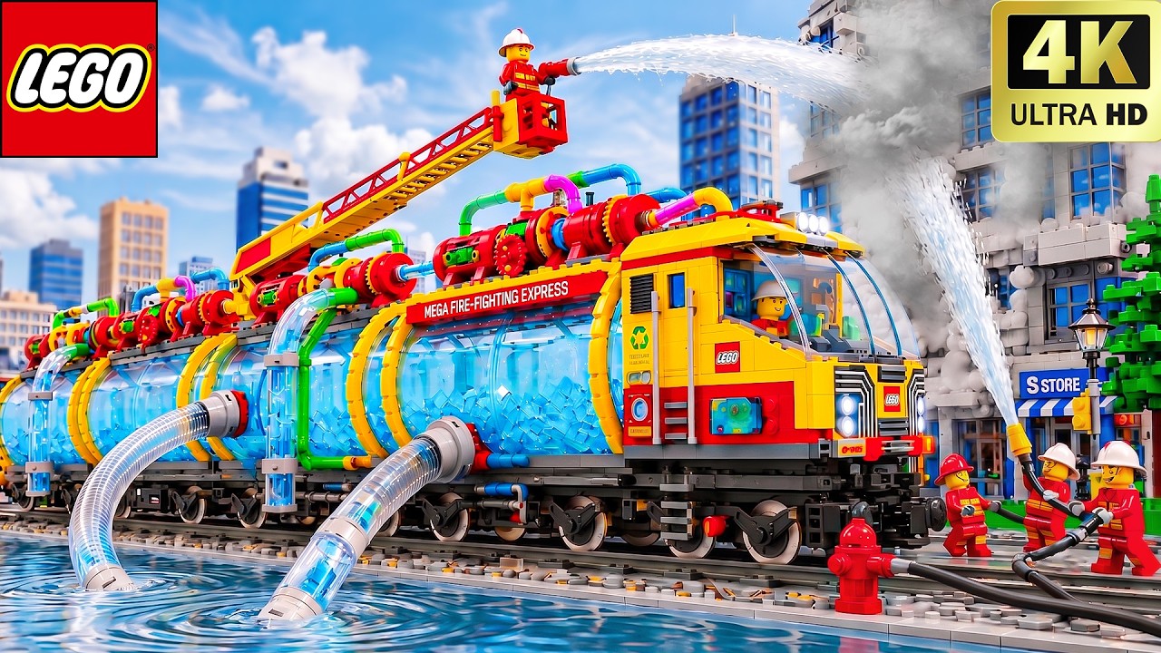 ОГРОМНЫЙ пожарный грузовик LEGO City спасает заправку🚒 | Творческие игрушки LEGO