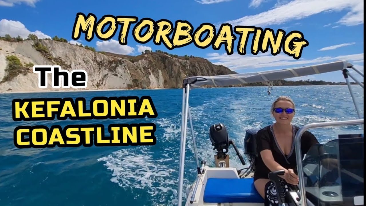Boats & Beautiful Beaches-Motorboating  Kefalonia coastline-White Rocks-Argostoli-Sea Turtles