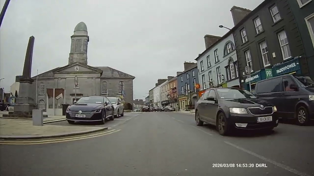 Roscommon, motorcycle ride around the town (no sound).