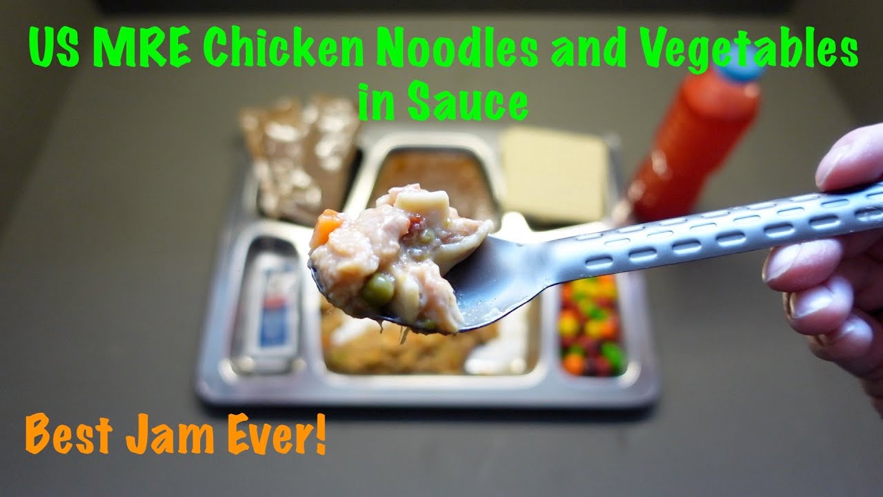 US MRE Menu 3 - Chicken Noodles and Vegetables in Sauce