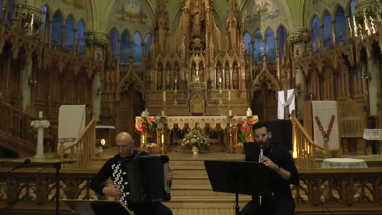 C.P.E. Bach - Sonata in G Minor: I. Allegro | Joseph Petric (accordion) with Ari Cohen-Mann (oboe)