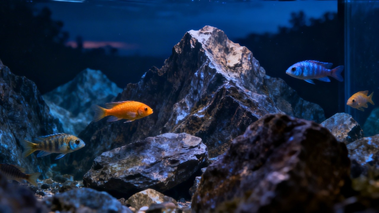 7 Hours Peaceful Aquarium 🌿 Slate Stone & River Gravel with Real Water Sounds