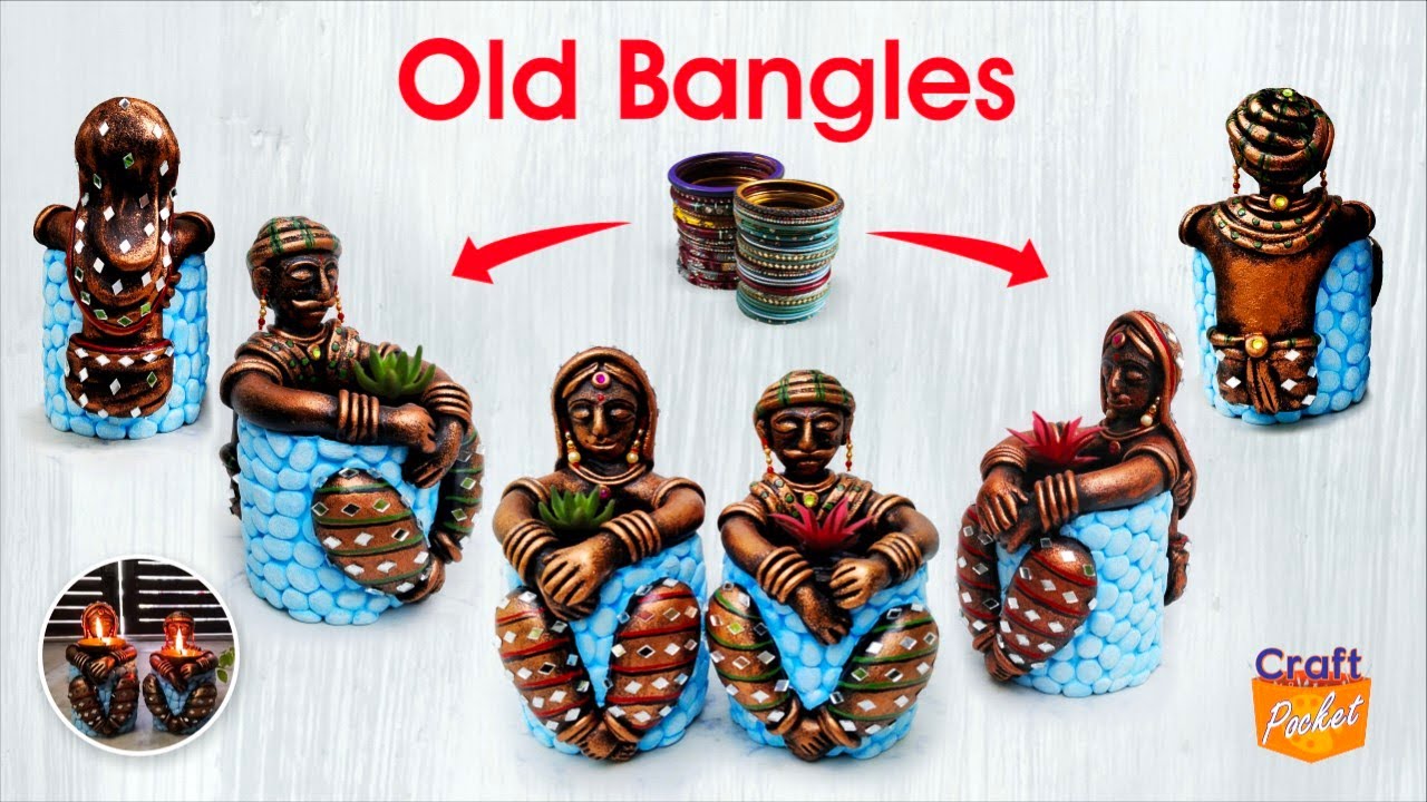 @craft.pocket पुरानी चूड़ी का गजब इस्तेमाल एक क्राफ्ट का तीन प्रयोग old bangles craft