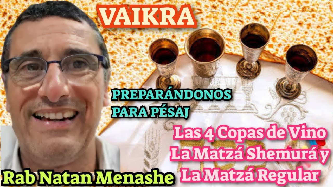PARASHAT VAIKRA PREPARANDONOS PARA PESAJ LAS 4 COPAS DE VINO LA MATZA SHEMURA Y LA MATZA REGULAR 