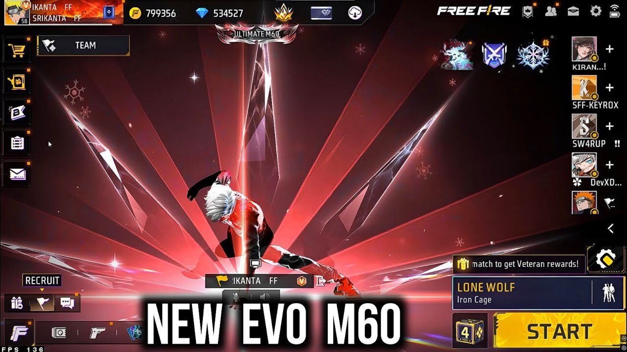 New Evo M60 Upgrade To MAX Level | Free Fire New Evo Gun M60 Dreambreaker