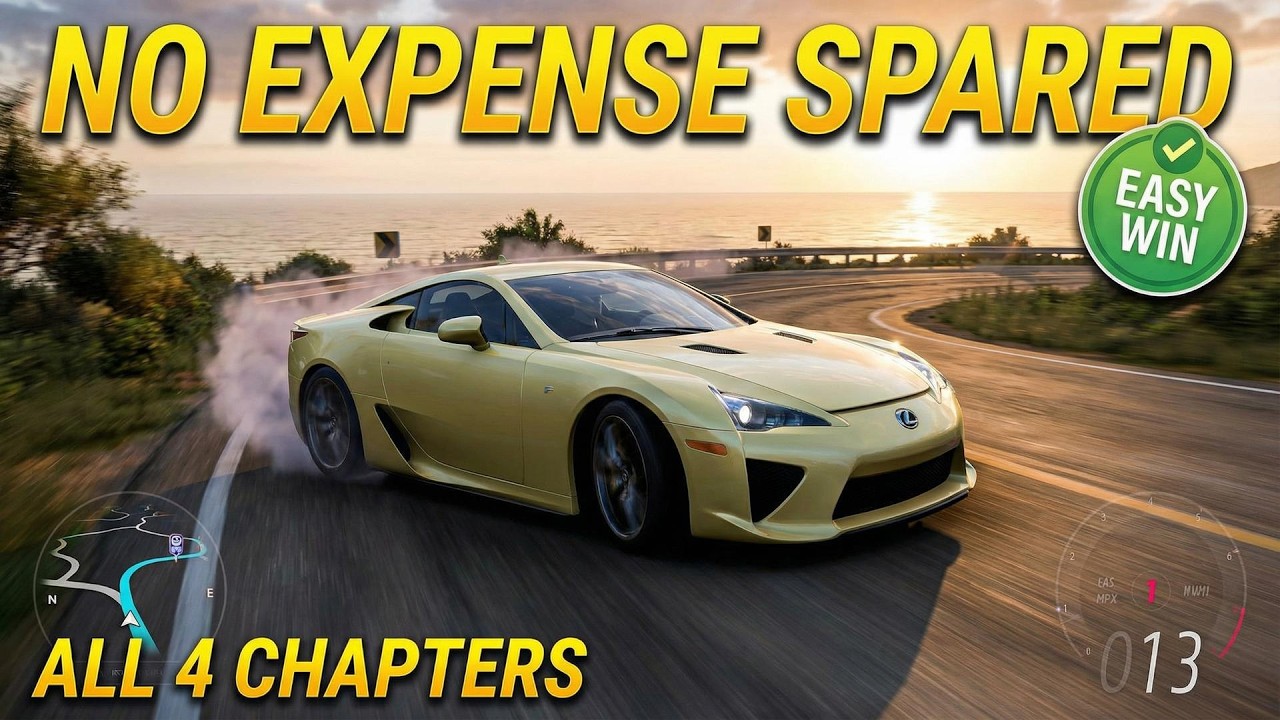 FH5 Weekly Challenge No Expense Spared All 4 Chapters | Lexus LFA
