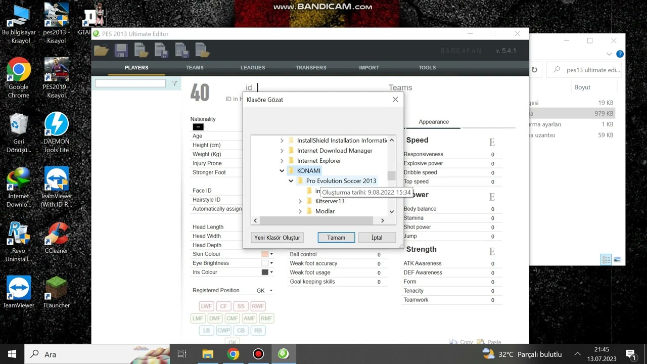 pes13 lige takım ekleme çıkarma  ve yeni lig oluşturma. programın adı pes13 ultimate editör