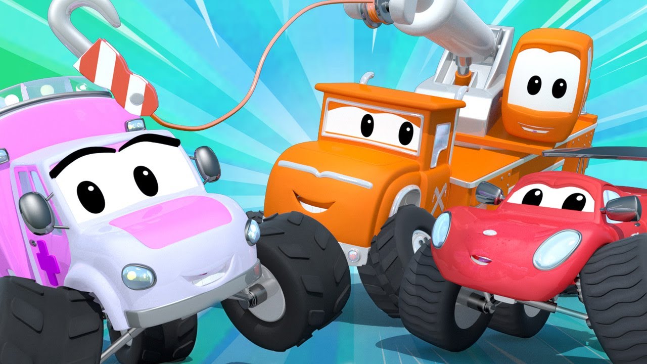 Miranda l'AMBULANCE TOMBE dans la rivière - Monster Town 🚗 Dessin animé enfants