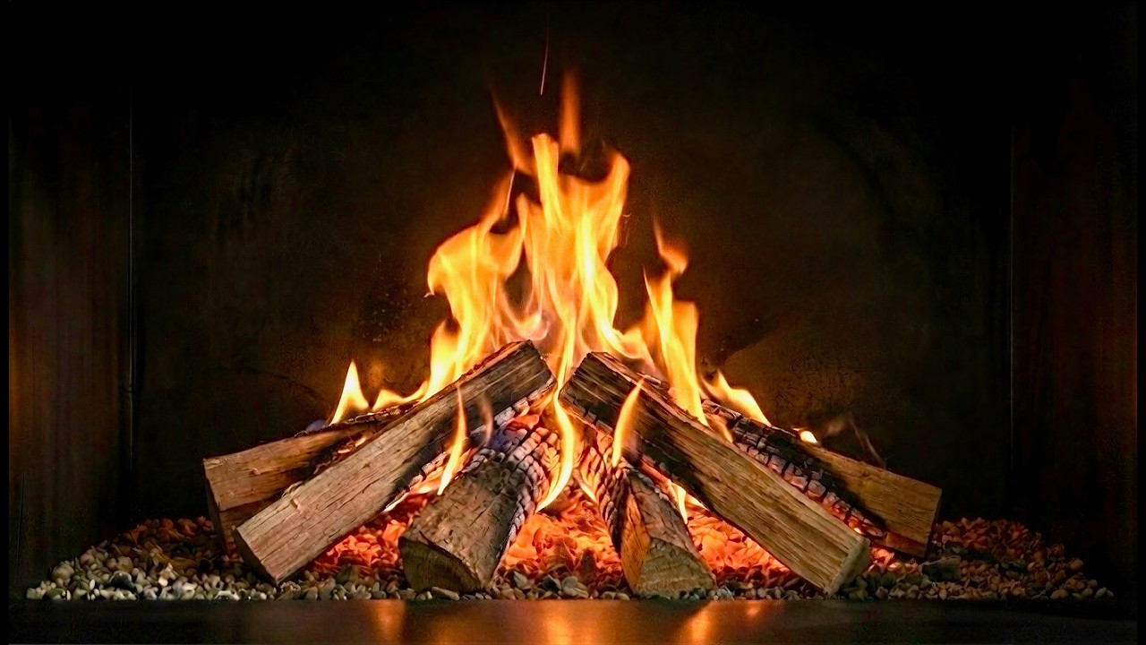 Modern fireplace 4K 🎩🔥 10 hours of cozy elegant crackling fire