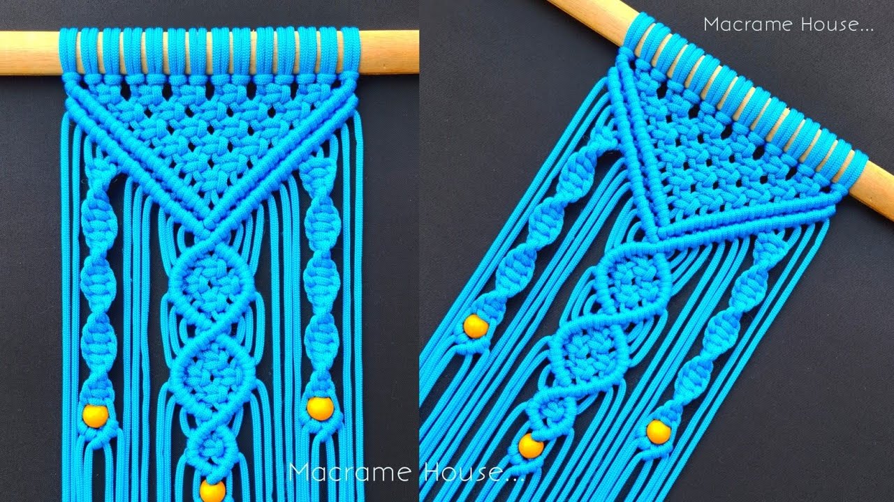 DIY Macrame Tutorial - Intermediate Pattern Using Double Half Hitch Knot and Square knots!