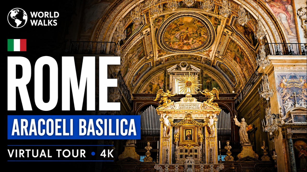 Rome Walking Tour 4K 🇮🇹 Santa Maria in Aracoeli — Exterior & Full Interior (No Talking)
