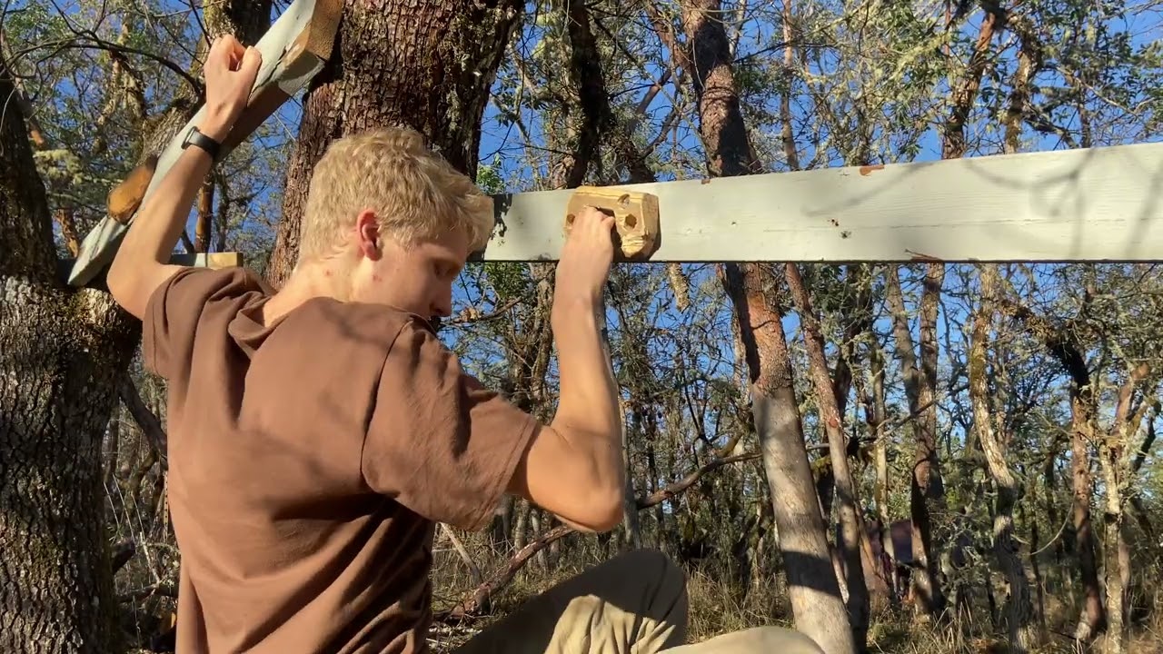 I created a Home-Made bouldering wall with wooden holds