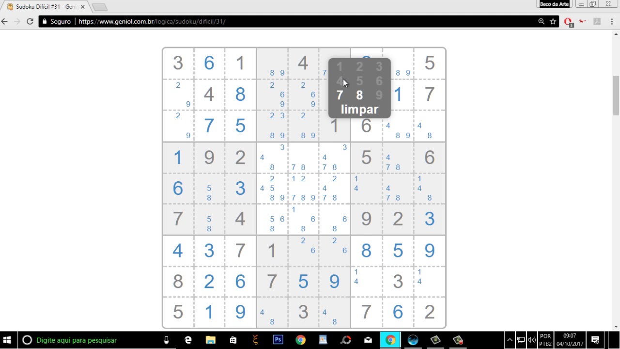 Sudoku Difícil - Ensinando a resolver