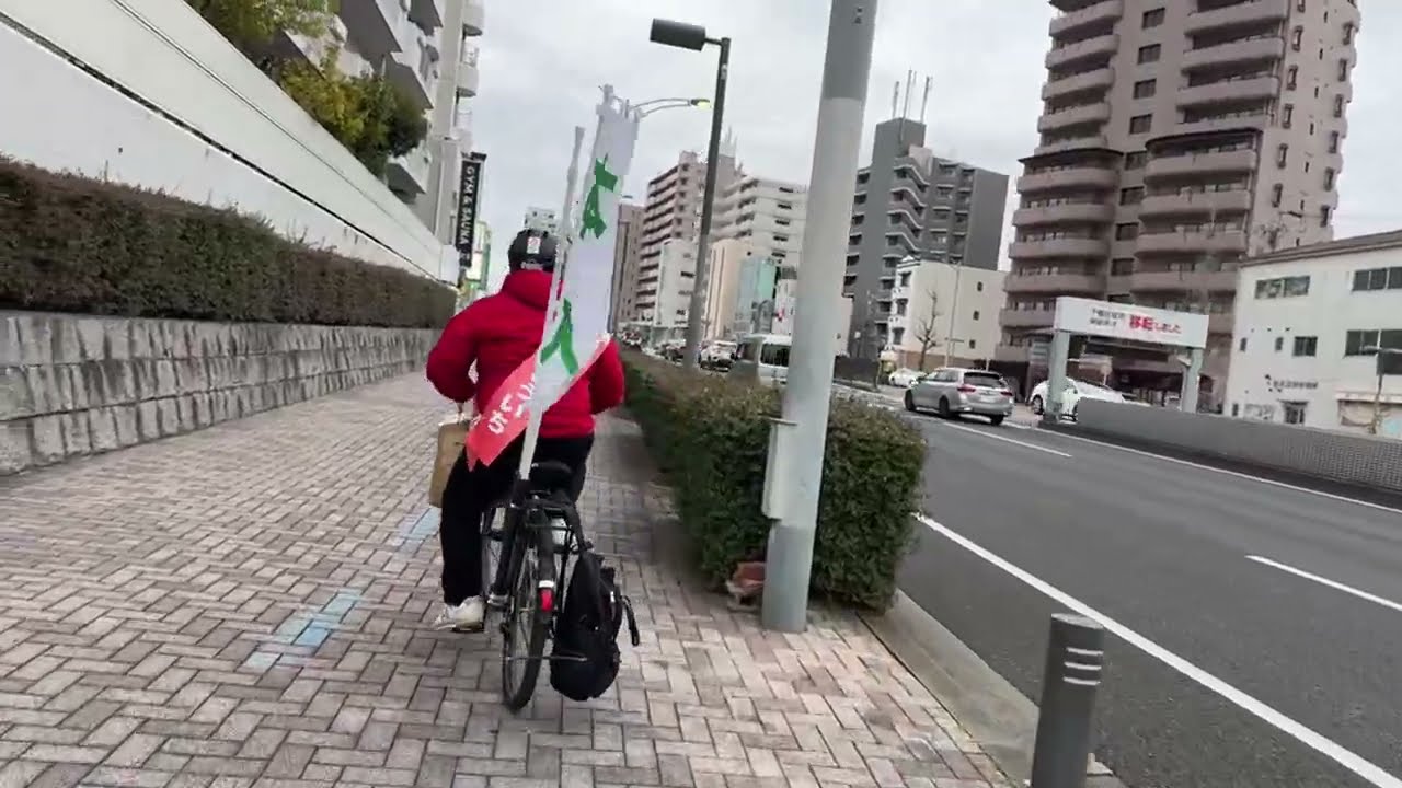 愛知県議補選（千種区）山本耕一候補と自転車移動　浜田 聡　@前参議院議員 がライブ配信中！