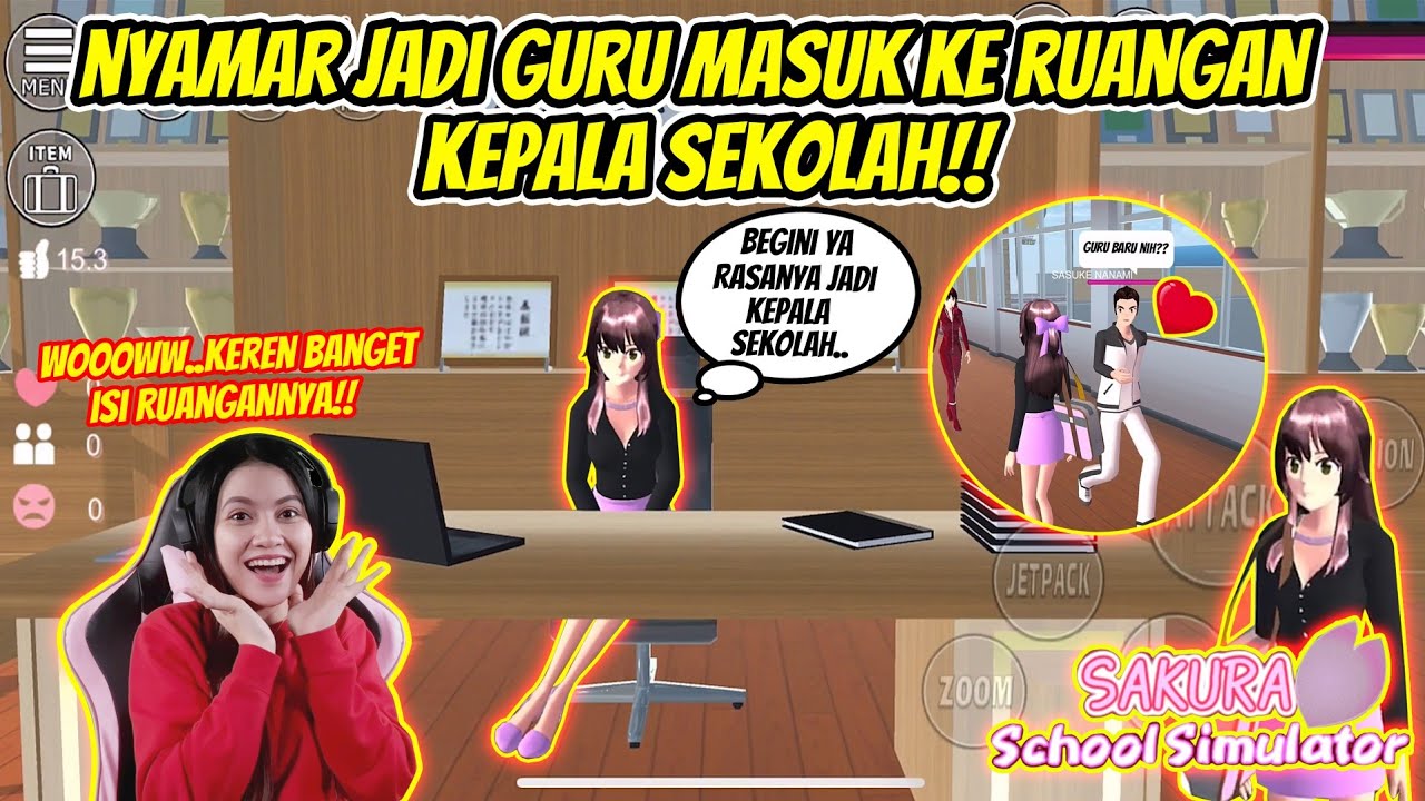 NYAMAR JADI GURU BUAT MASUK KE RUANGAN RAHASIA KEPALA SEKOLAH!! SAKURA SCHOOL SIMULATOR - Part 54