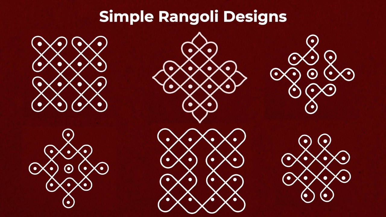 6 Simple Rangoli Designs for beginners | Easy & Beautiful Patterns