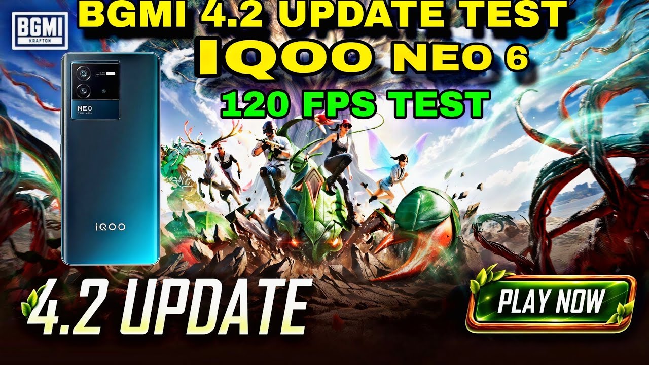 iQOO Neo 6 🔥 BGMI 4.2 Update | Real 120 FPS Test || Battery During Test 