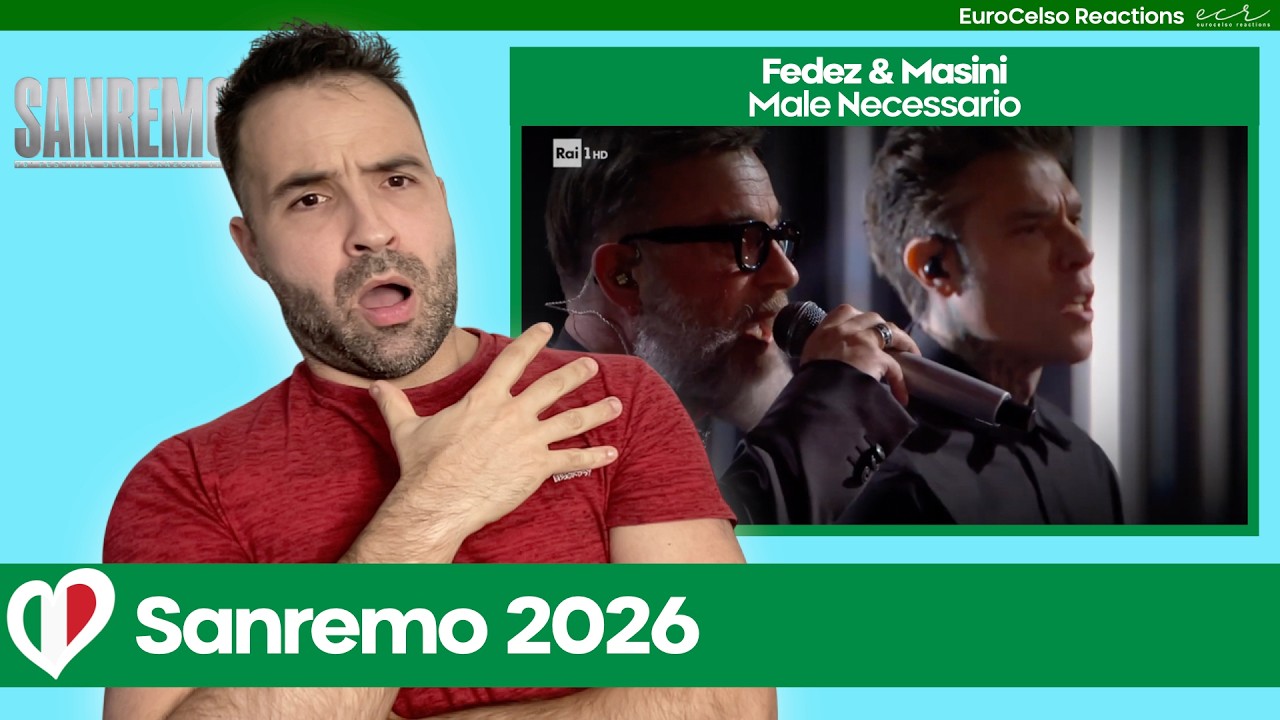 Первая реакция 🇮🇹: Fedez & Masini – Male Necessario (Сан-Ремо 2026) Евровидение 2026 Италия