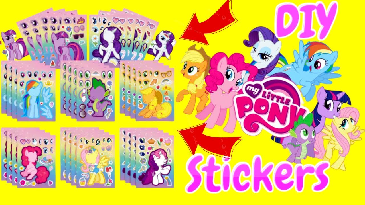 My Little Pony DIY Make a Face Sticker Activity with Rainbow Dash, Pinkie Pie, Twilight Sparkle