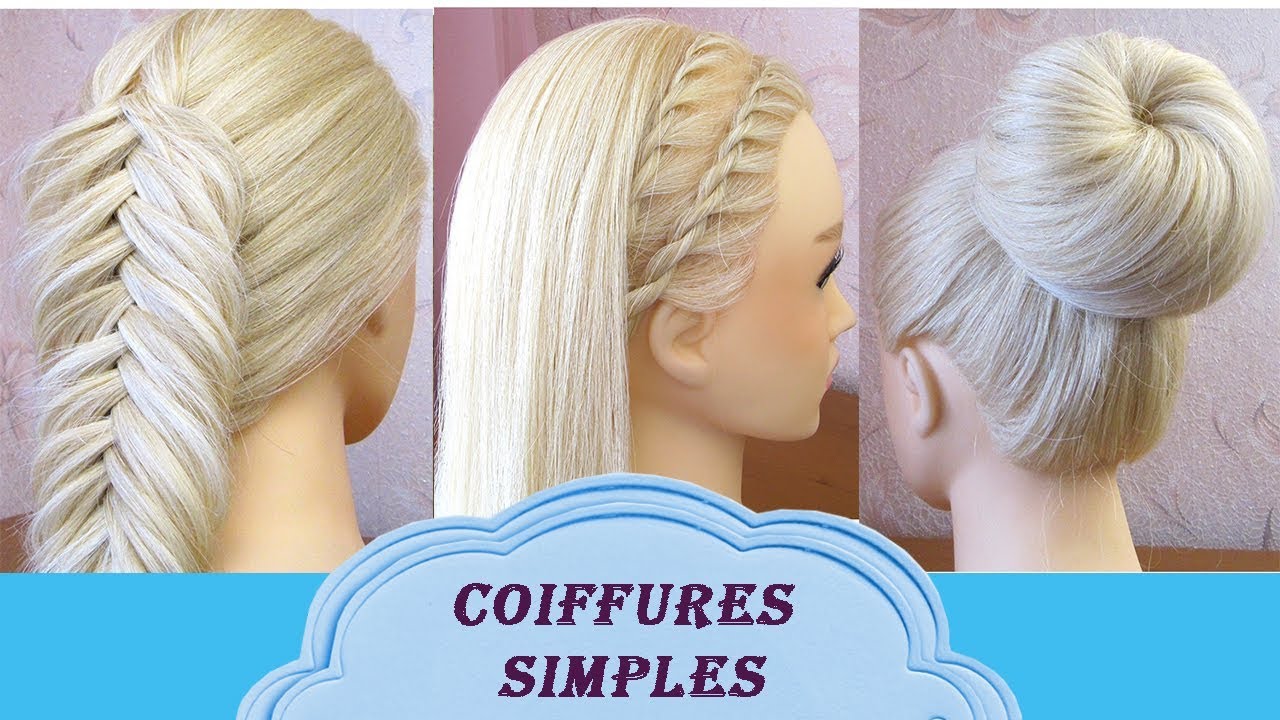 Coiffures simples cheveux mi longs/longs ❄️ pour tous les jours et pour les fétes ❄️ facile à faire