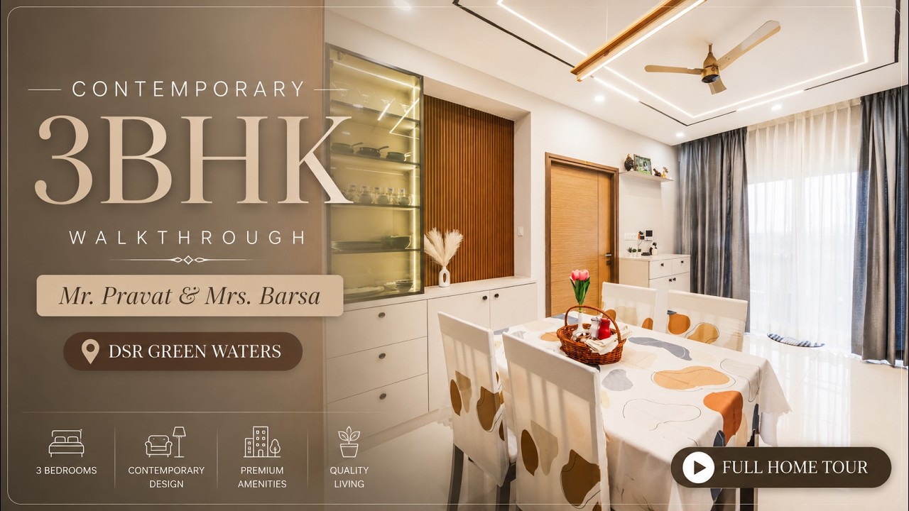 Stunning 2BHK Home Interior Tour | Modern Apartment Design at DSR Green Waters | Luxury Interiors