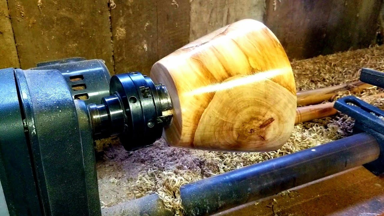 Woodturning- Poplar Bowl from Log with Polyurethane Finish