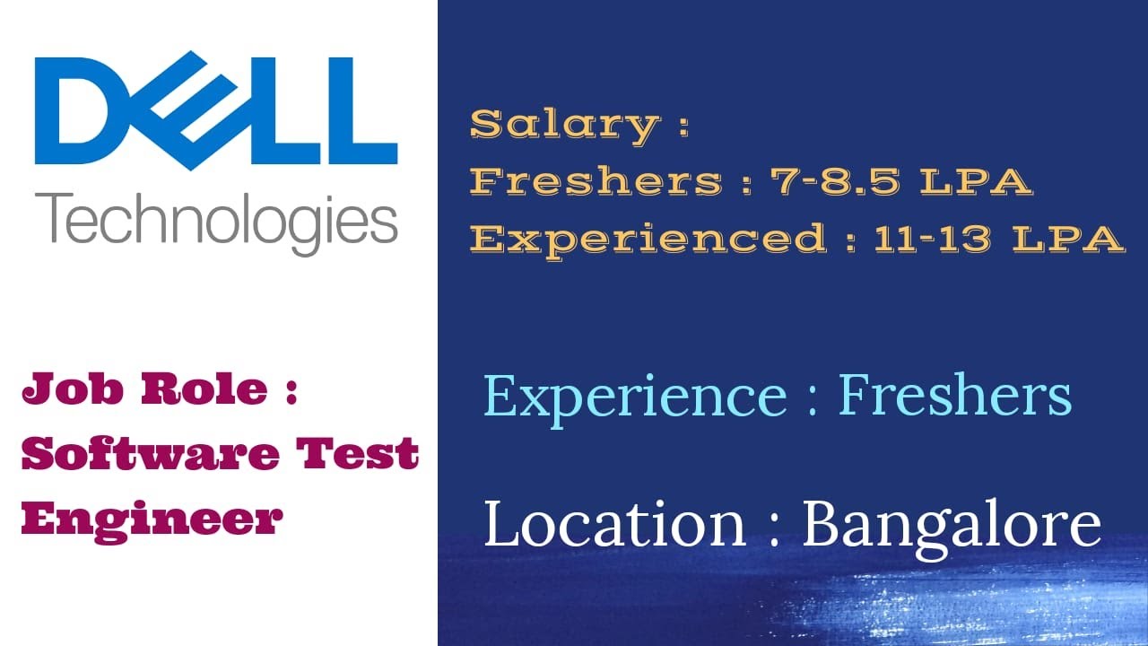 DELL Technologies Off Campus Hiring Freshers for the Role of Software Test Engineer |