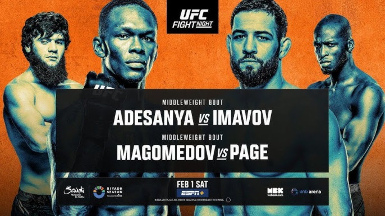 UFC SAUDI ARABIA LIVE ADESANYA VS IMAVOV LIVESTREAM & FULL FIGHT NIGHT COMPANION