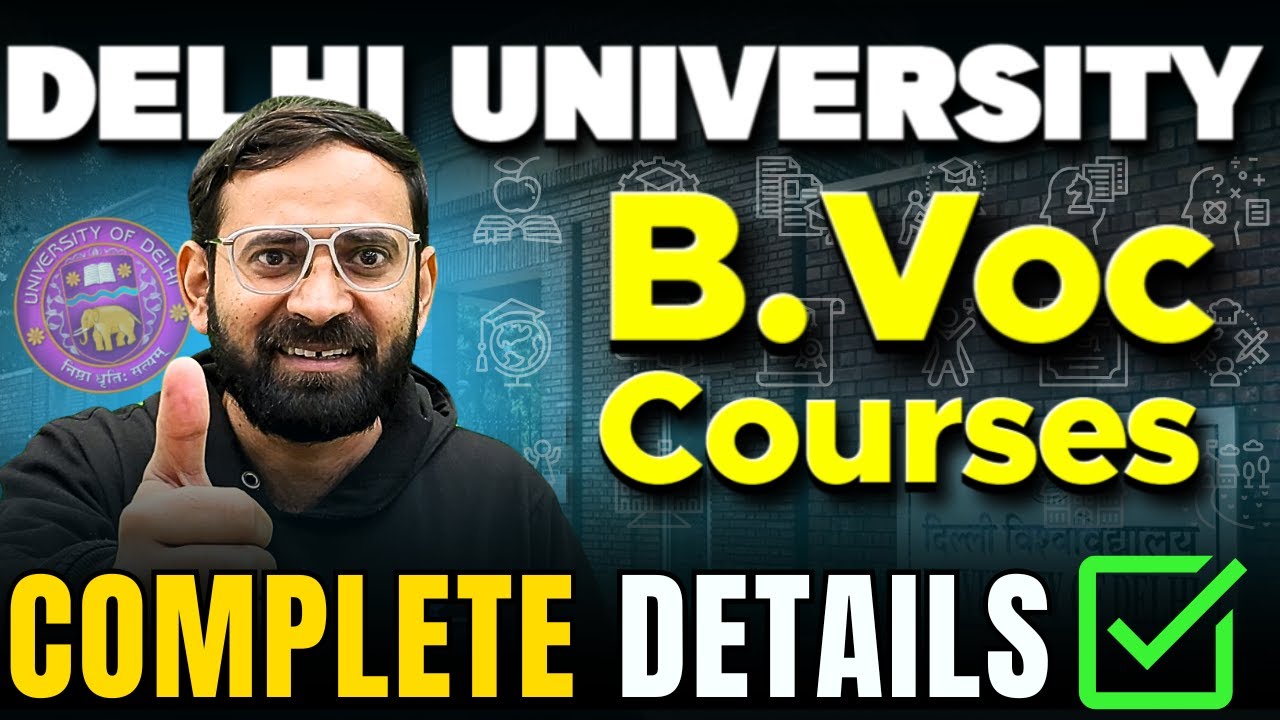 Delhi University B.voc Courses Admission Process 🔥Top Colleges seat intake 👍Best Subject Combination