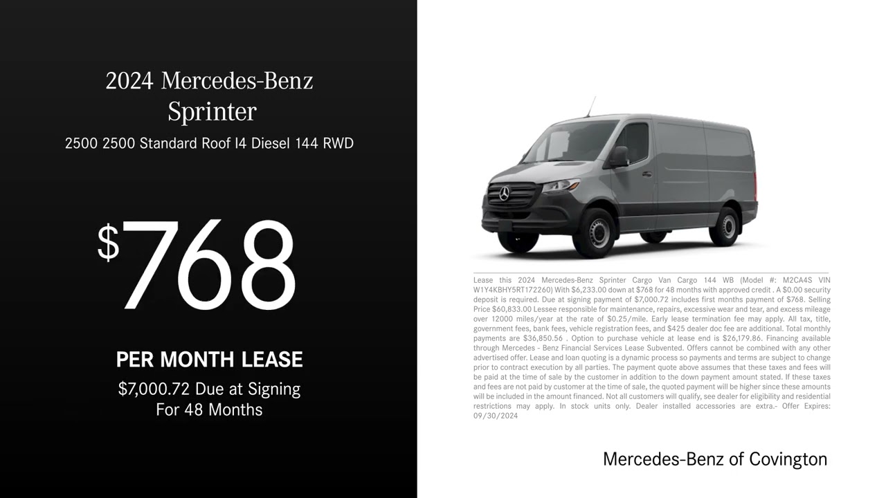 Mercedes-Benz Sprinter 09/23/2024 4337674