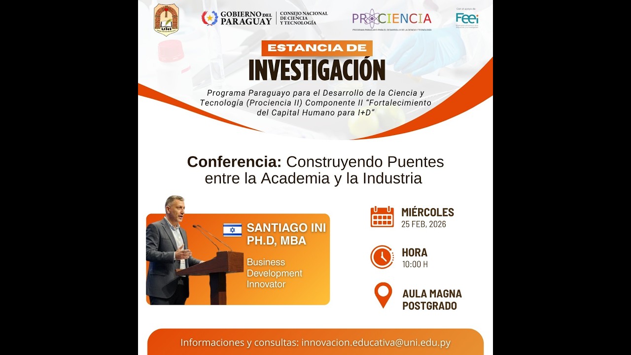 Conferencia: Construyendo Puentes entre la Academia y la Industria a cargo de Santiago INI