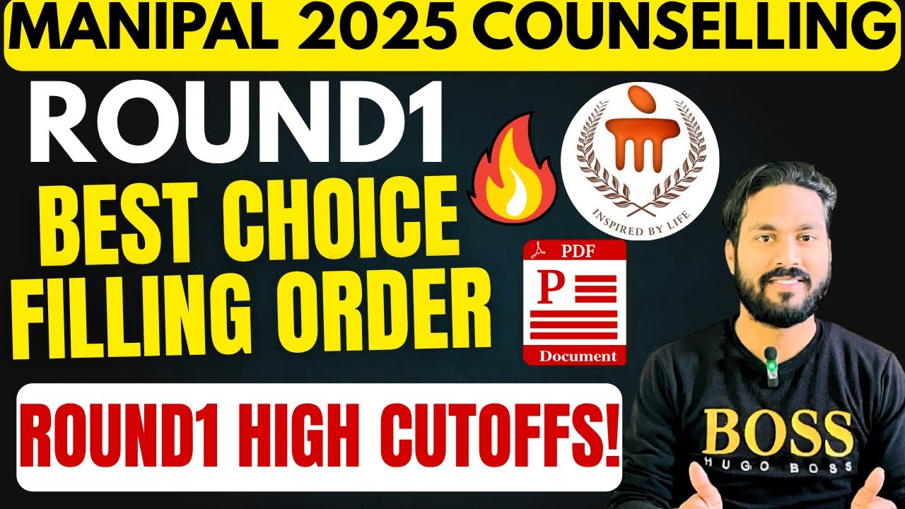 ✅🔥MANIPAL COUNSELLING 2025 ROUND1 Best CHOICE FILLING ORDER PDF !Round1 Expected Cutoffs!#manipal