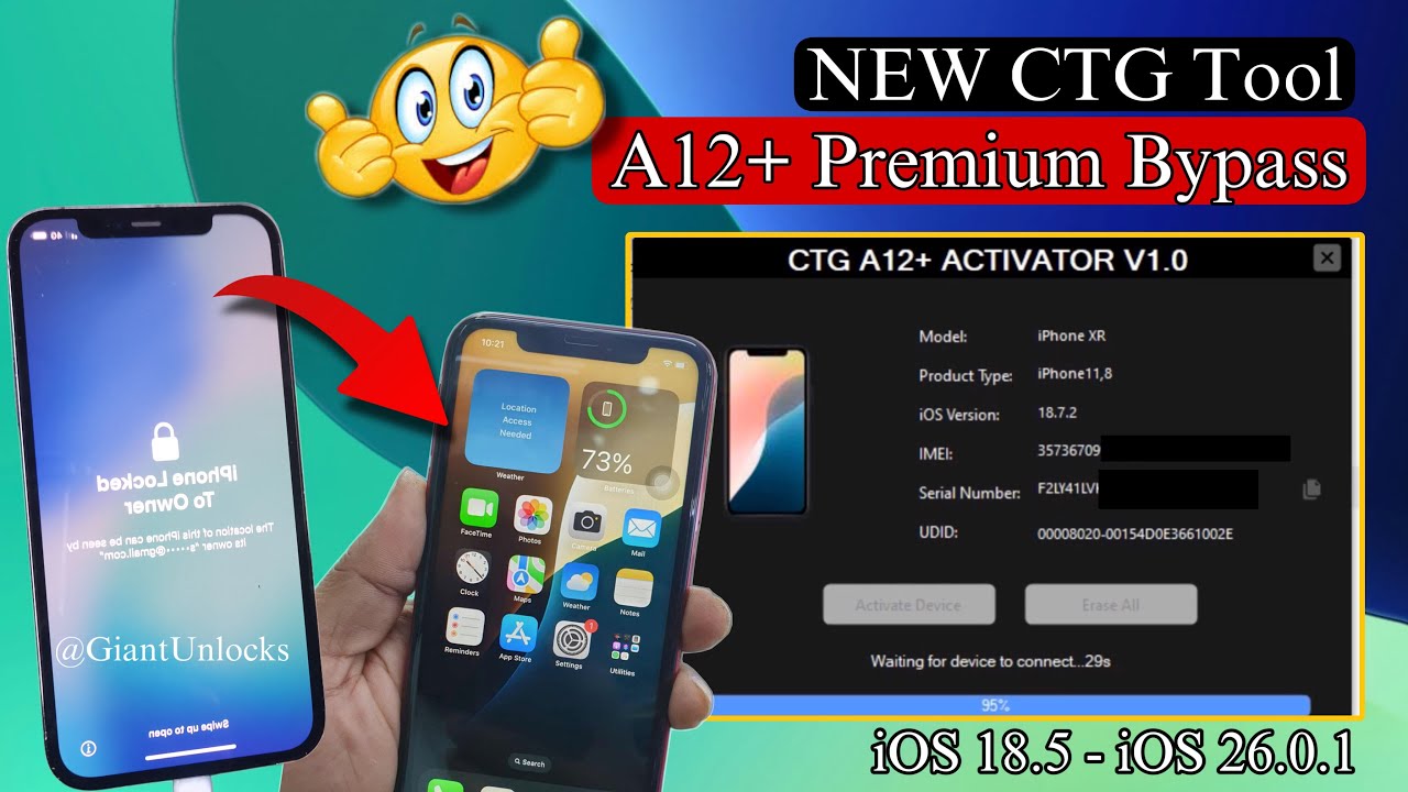 iPhone Locked to Owner iOS 26? A12+ Premium iCloud Bypass iPhone XS 16 Pro Max // CTG Activator 🔥🔥