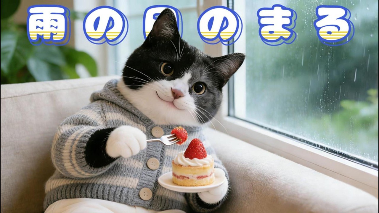 まるは外に出ず、おうちでのんびり過ごしました🐱☔️
