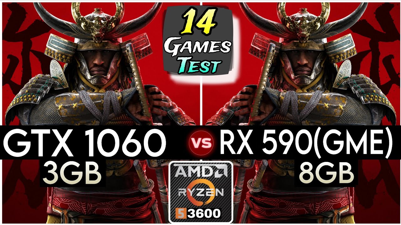 GTX 1060 (3GB) vs RX 590 (GME) - Test In 14 Games - R5 3600