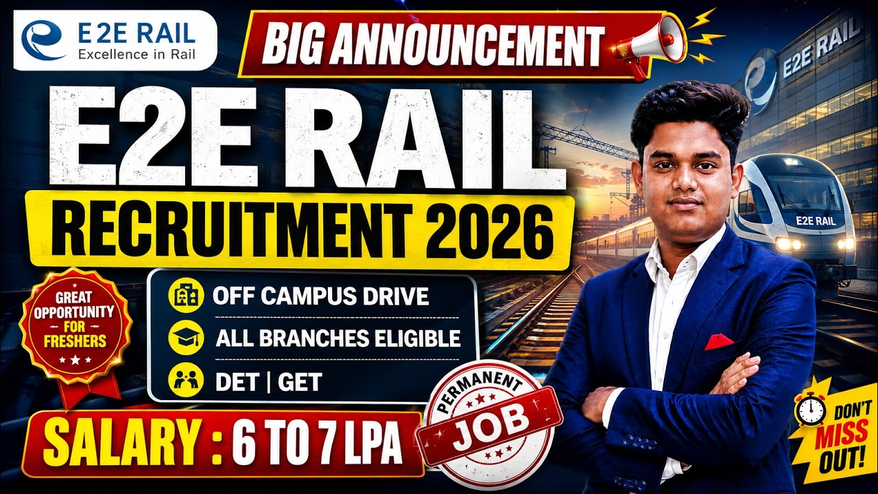 e2E Rail Recruitment 2026 | GET & DET Recruitment | B.E/B.Tech, Diploma, ITI Freshers Job  Apply Now
